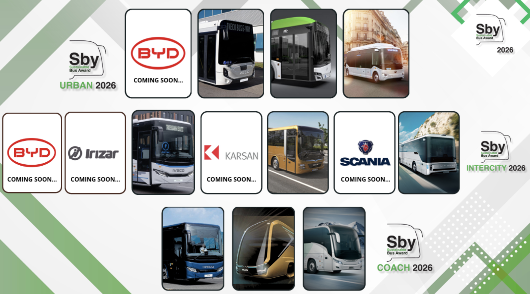 Sustainable Bus Awards 2026: 14 finalists announced, winners to be revealed at Busworld Europe in Brussels