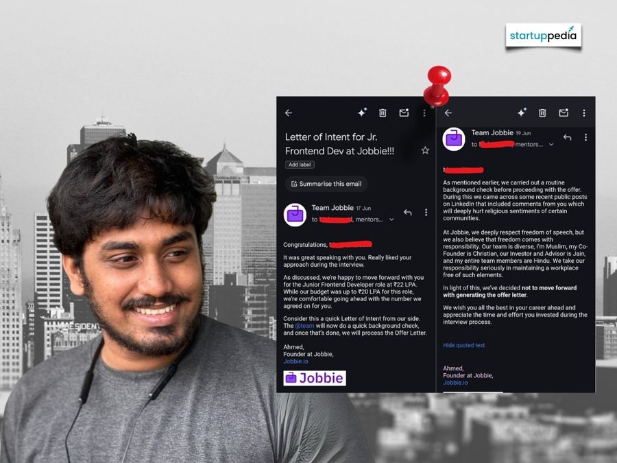 Mumbai-based startup founder withdraws ₹22 LPA job offer over candidate's religious remarks