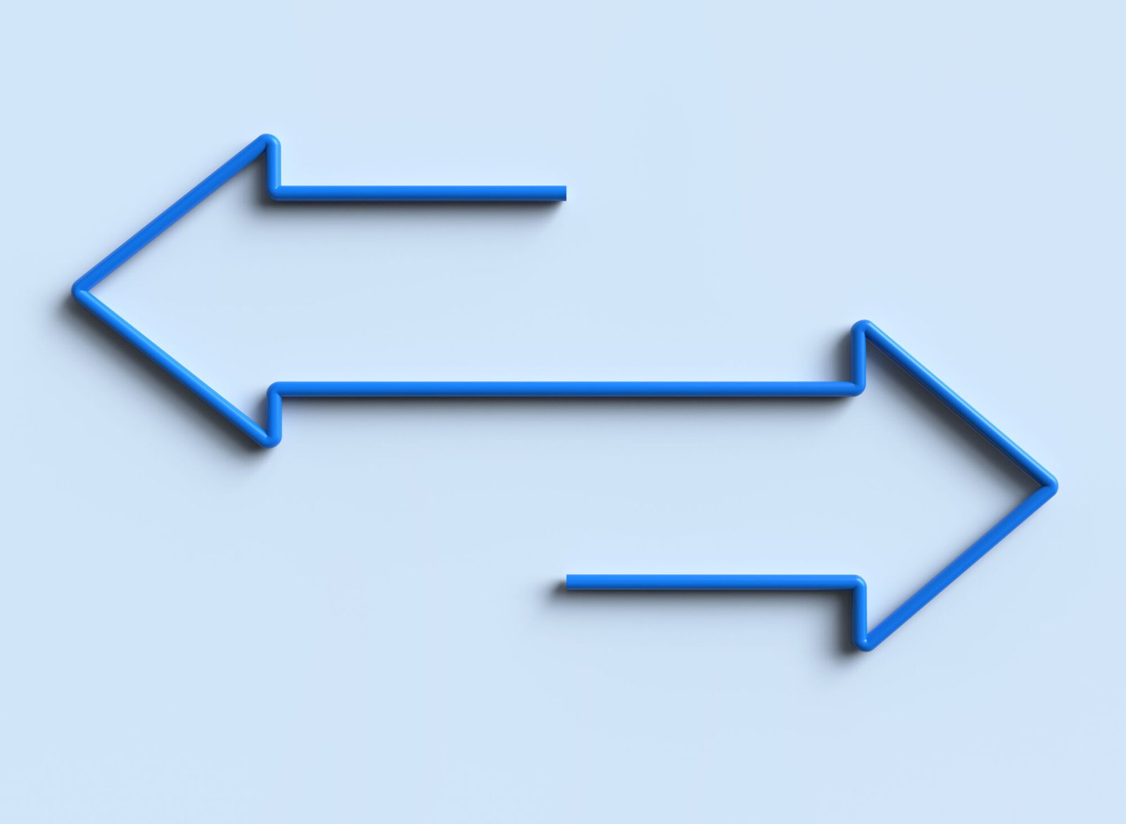 Arrows in opposite directions