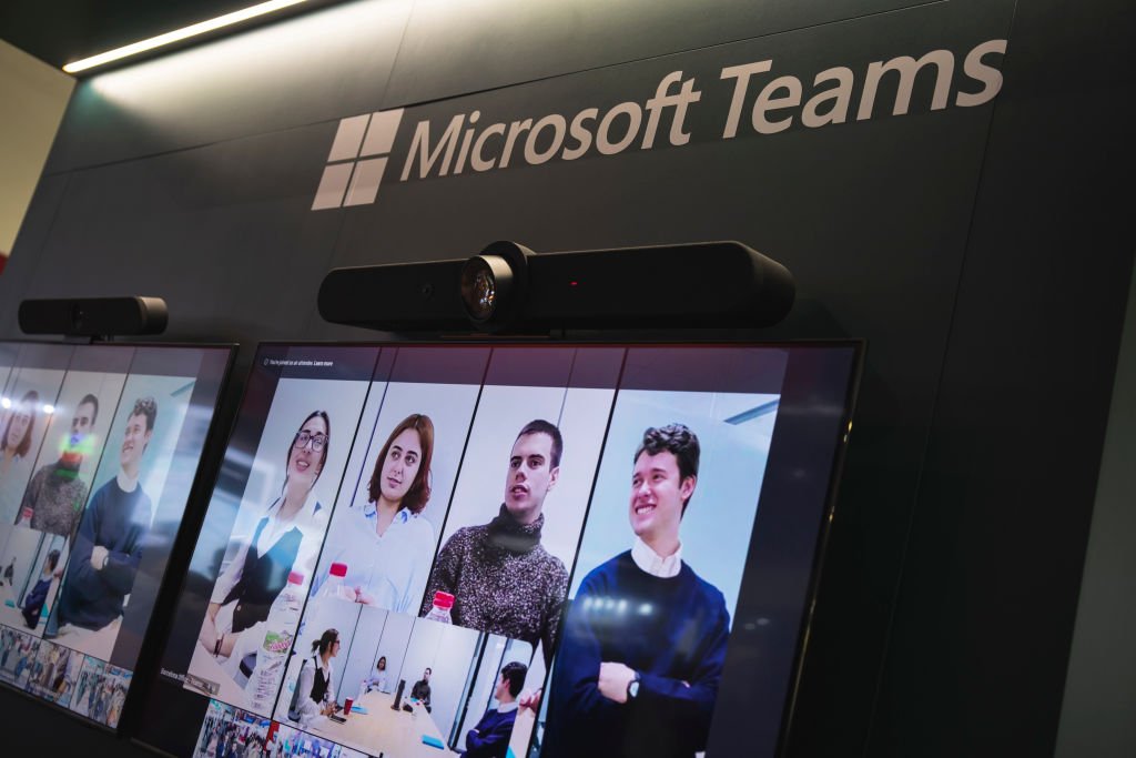 A screen shows a virtual meeting with Microsoft Teams at ISE 2024