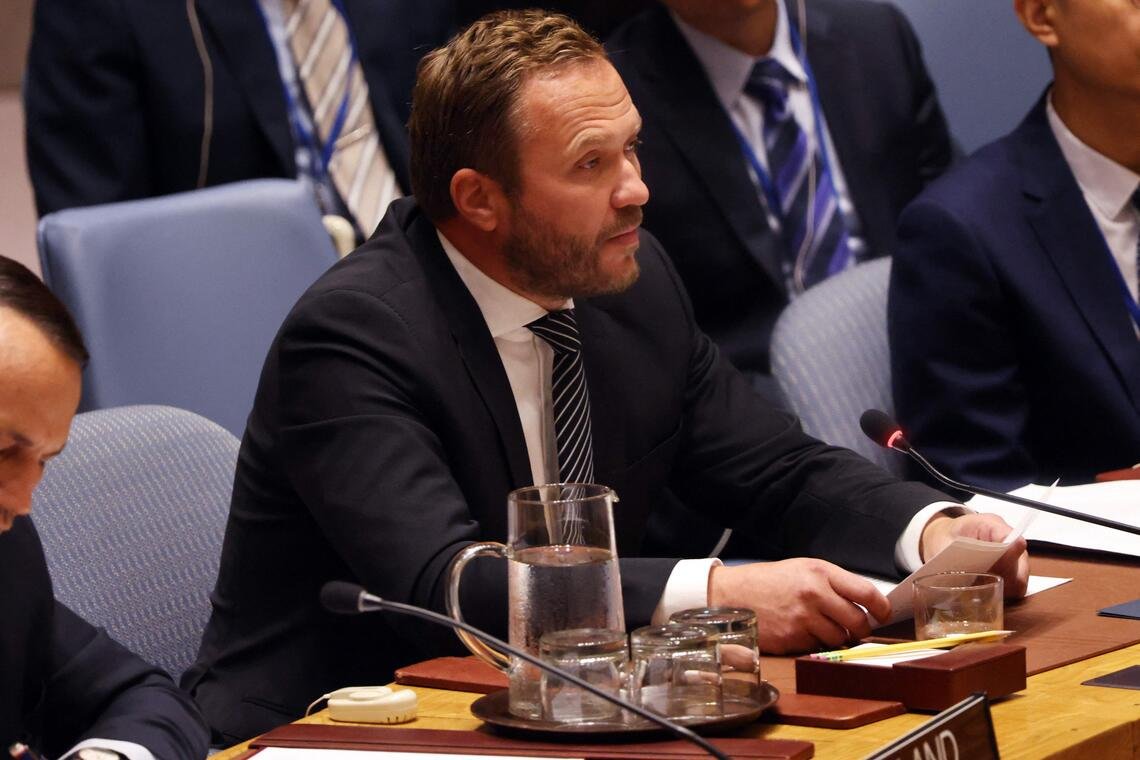 Estonia's Foreign Minister Margus Tsahkna delivering a statement on Sept 22 at a Security Council emergency meeting to discuss Russian fighter jet incursions into Nato member Estonia's airspace last week.