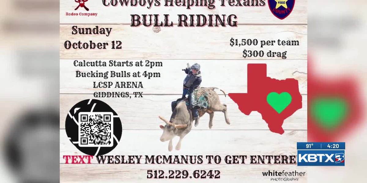 Bull riding event in Giddings raising money for Texas flood relief