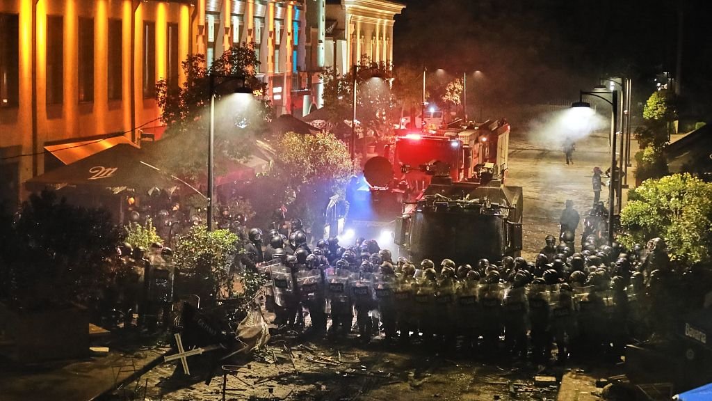 Protests in Tbilisi met with heavy police response after election boycott