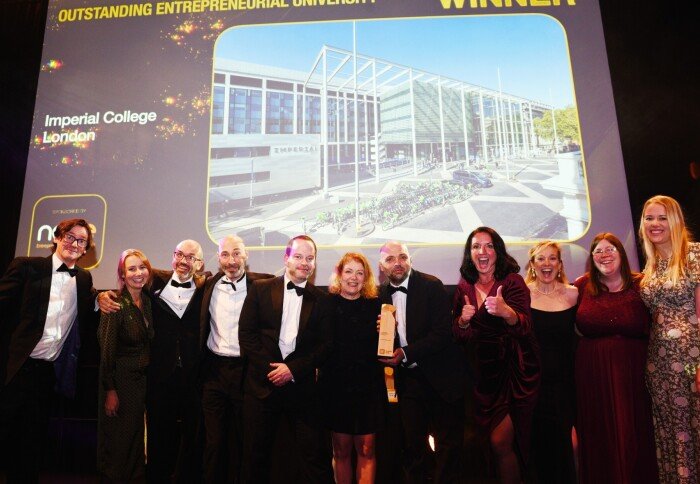 The Imperial Enterprise team accepting the award for Outstanding Entrepreneurial University.