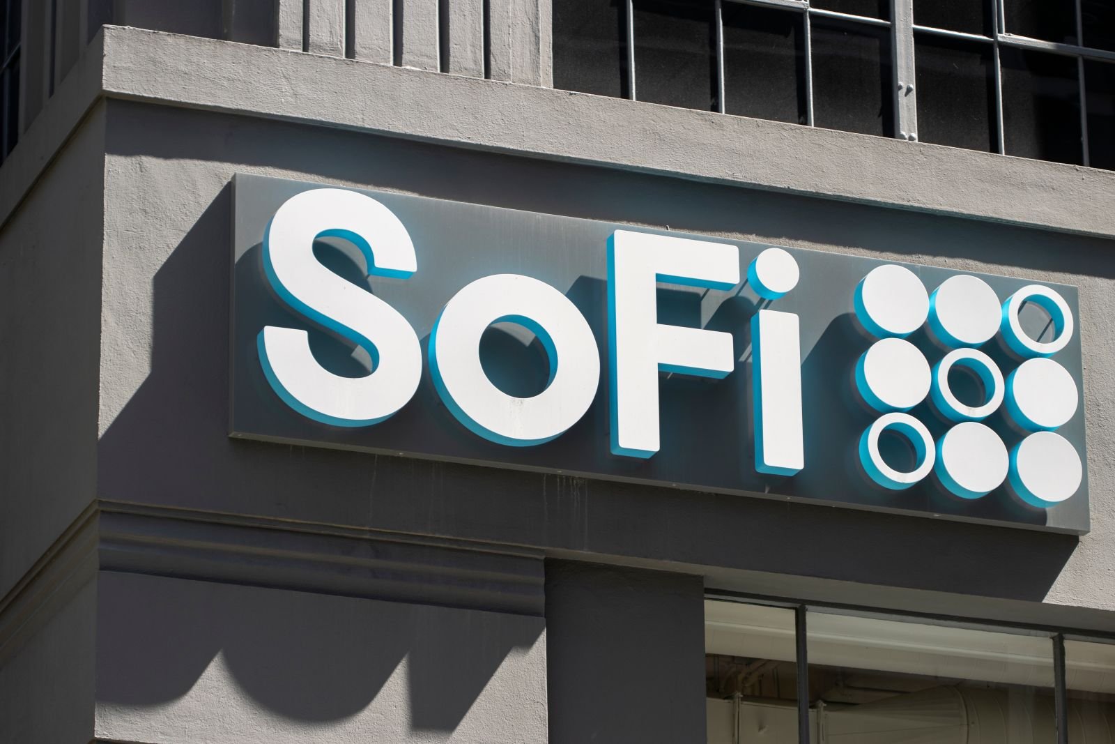 A SoFi logo on an office building by Tada Images via Shutterstock