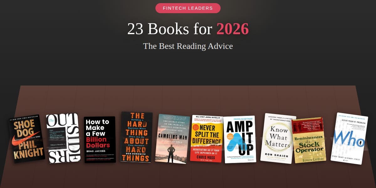 23 Books for 2026 - The Best Reading Advice from Fintech Leaders