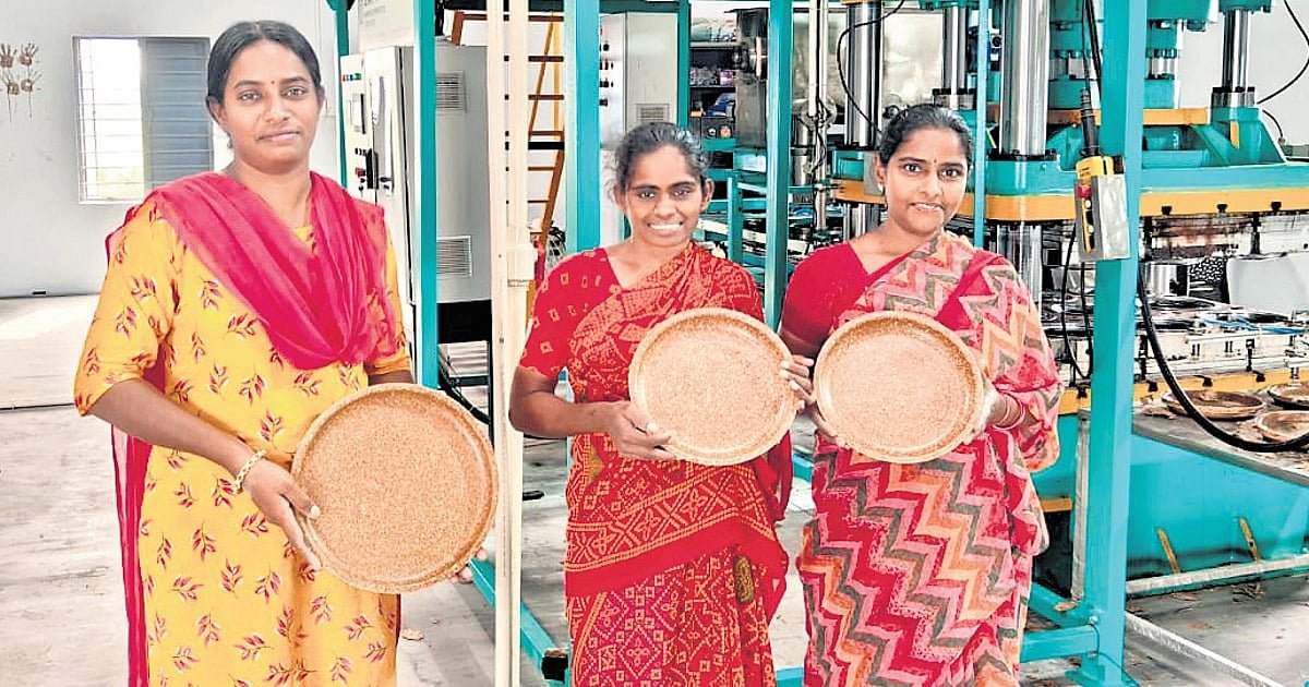 Palnadu village startup converts paddy waste into tableware