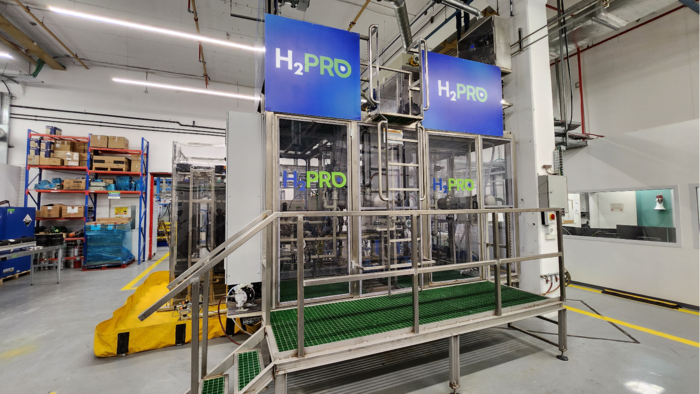 A carbon blue engineer checking the carbon removal system. [Carbon blue]