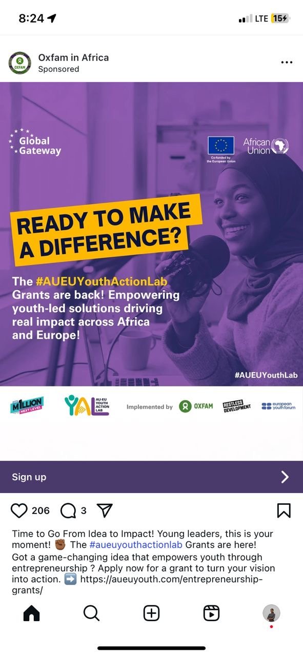 Call for Applications: AU–EU Youth Action Lab Entrepreneurship Grant