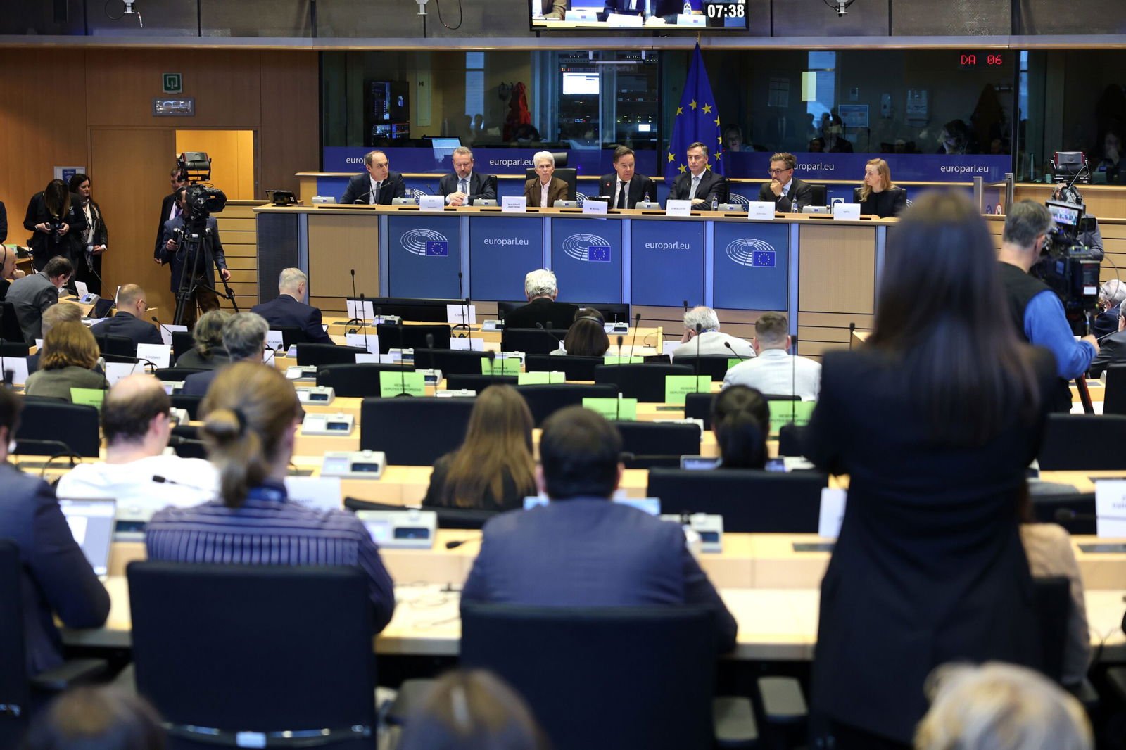 Omar Havana/Getty Images via CNN NewsourceNATO Secretary General Mark Rutte addresses committees of the European Union Parliament on Monday in Brussels