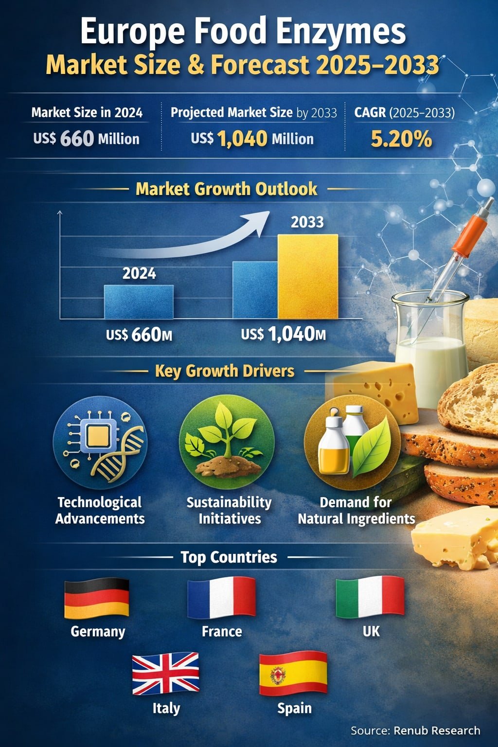 Europe Food Enzymes Market Size and Forecast 2025–2033