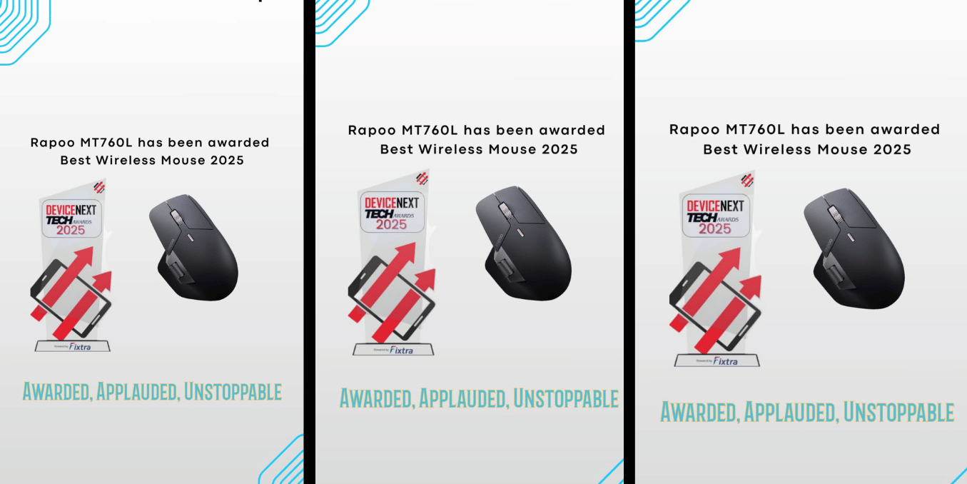 Performance and Ergonomic Precision Drive Rapoo MT760L to Best Wireless Mouse Title at DeviceNext Tech Awards 2025