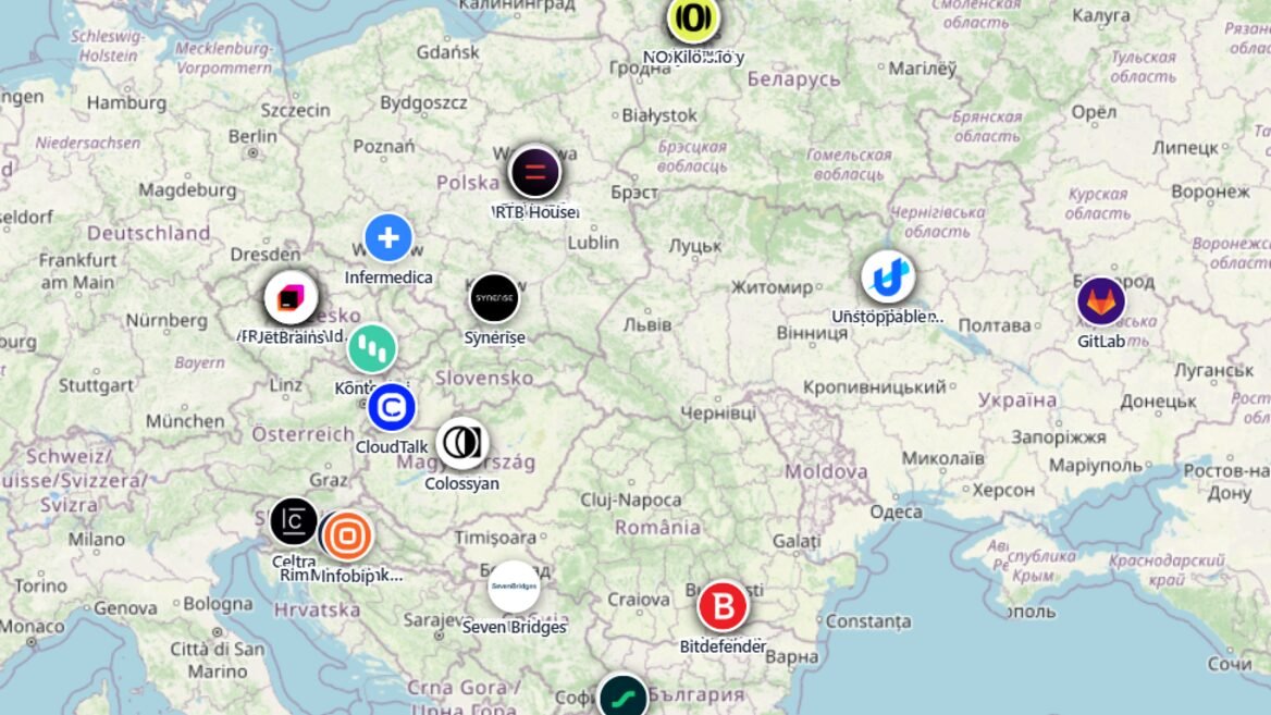Underdogs Map, an interactive map of successful technology startups from Europe, has been created in Ukraine