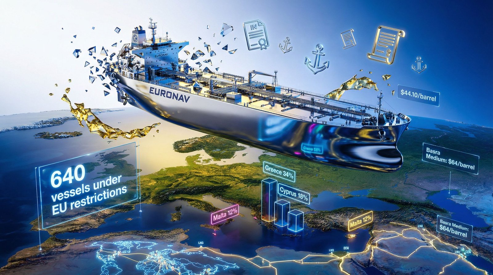 EU sanctions on Russian crude illustrated.