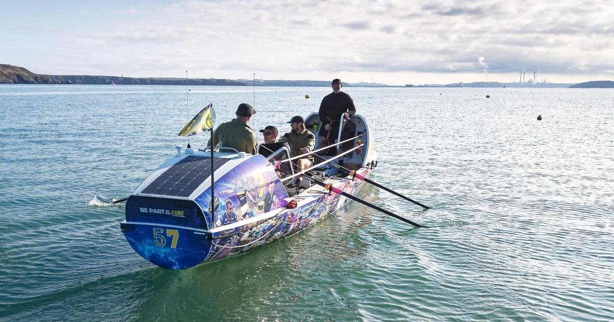 Rowers raising funds for charity stop in Northern Ireland to shelter from storm