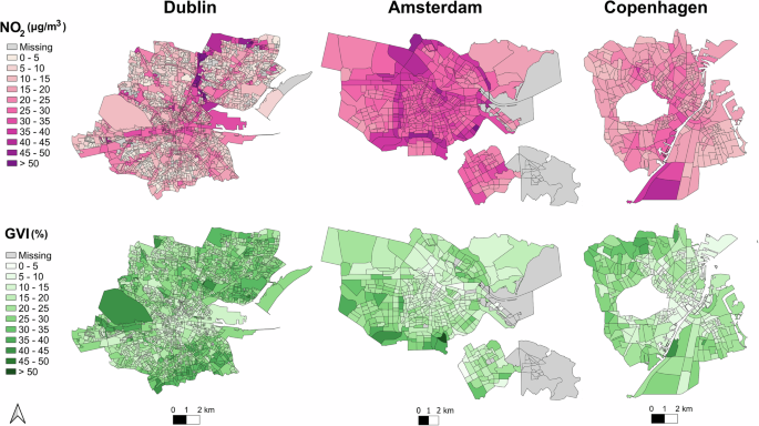 Air pollution and greenspace exposure disparities revealed by hyperlocal exposure metrics across European cities
