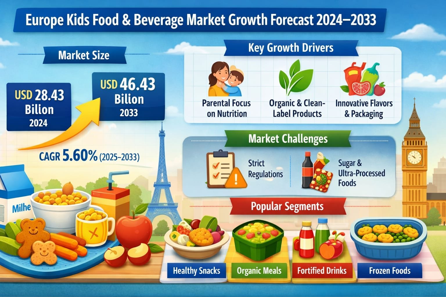 Europe’s Kids Food & Beverage Market Set for Strong Growth Through 2033