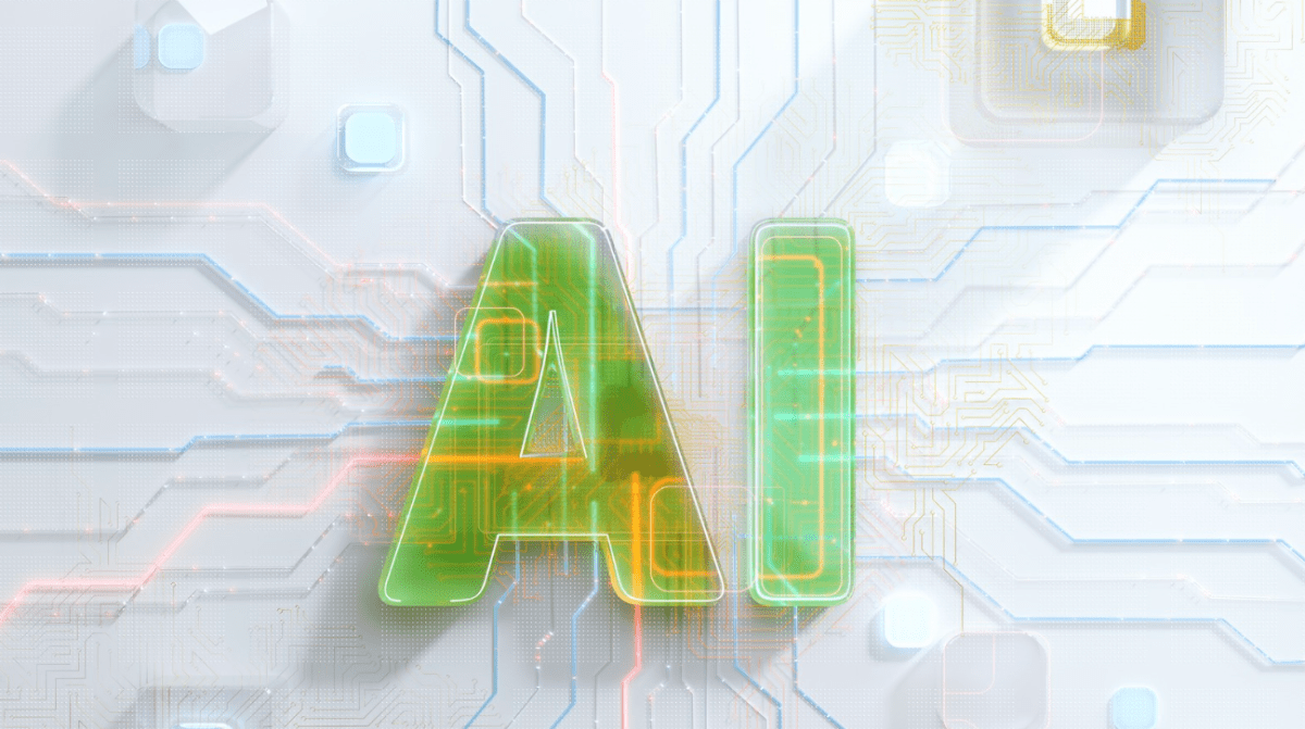 the letters "AI" in AI concept illustration