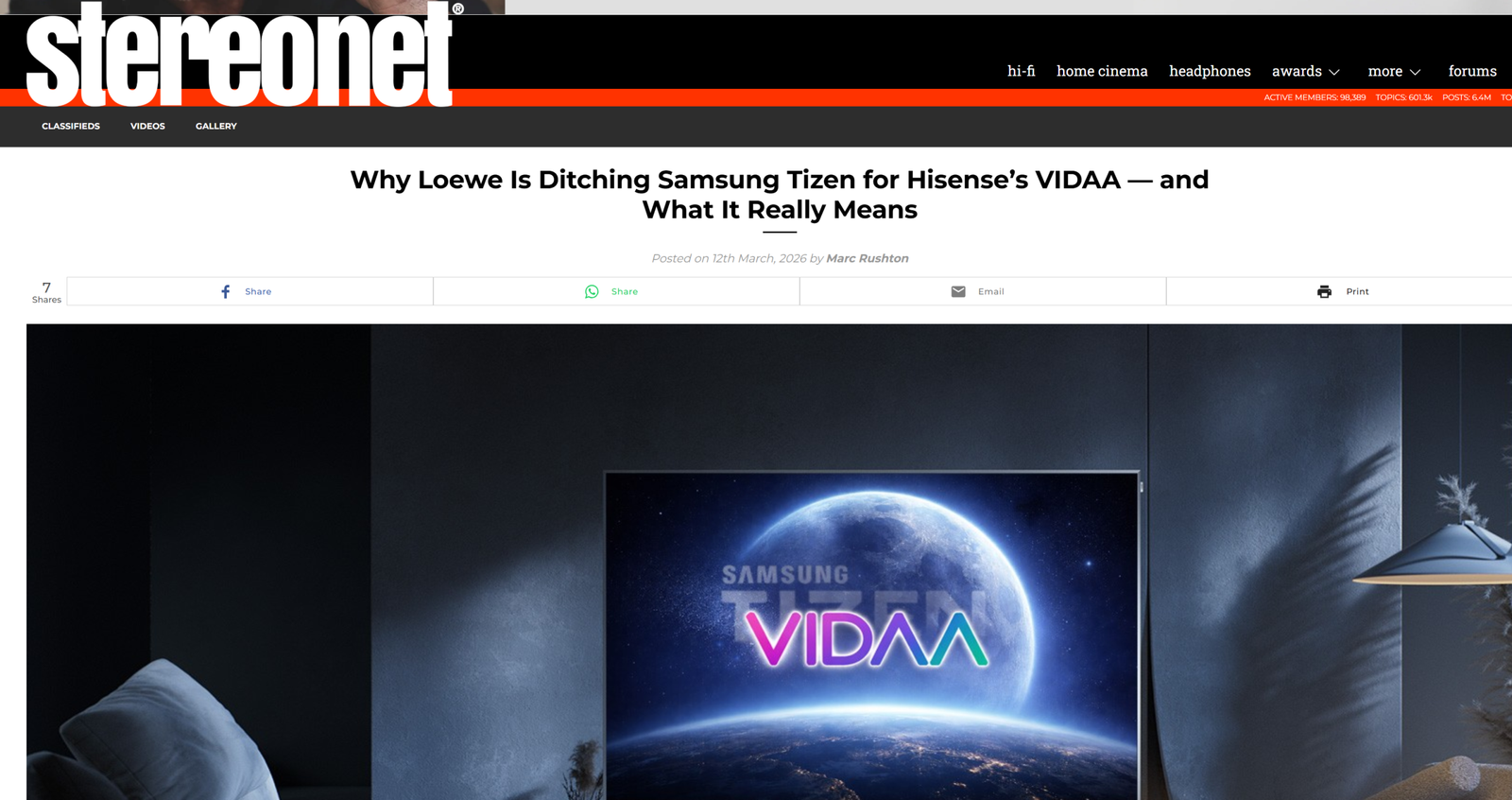 Legal Storm Engulfs StereoNet After Controversial Loewe Coverage