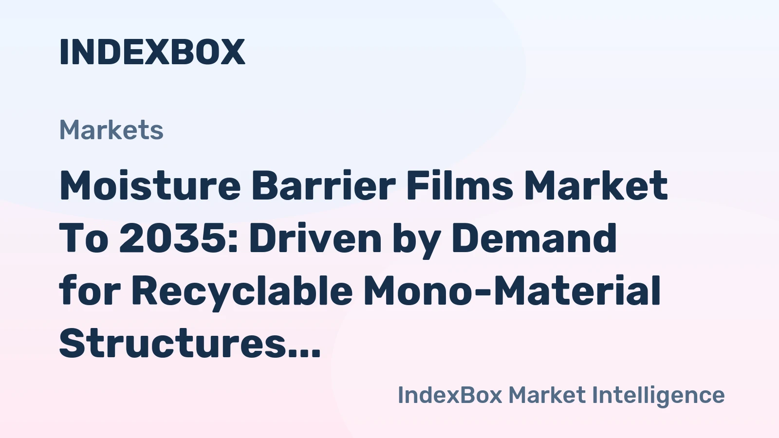 Moisture Barrier Films Market To 2035: Growth Fueled by High-Barrier, Sustainable Packaging Mandates - News and Statistics