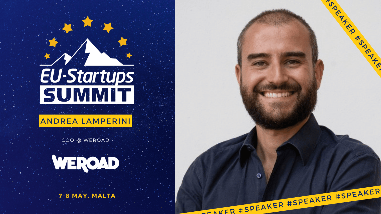 WeRoad COO Andrea Lamperini will speak at the EU-Startups Summit 2026 on May 7-8 in Malta