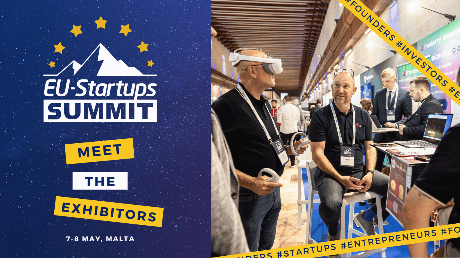 Inside the exhibition hall of the EU-Startups Summit 2026