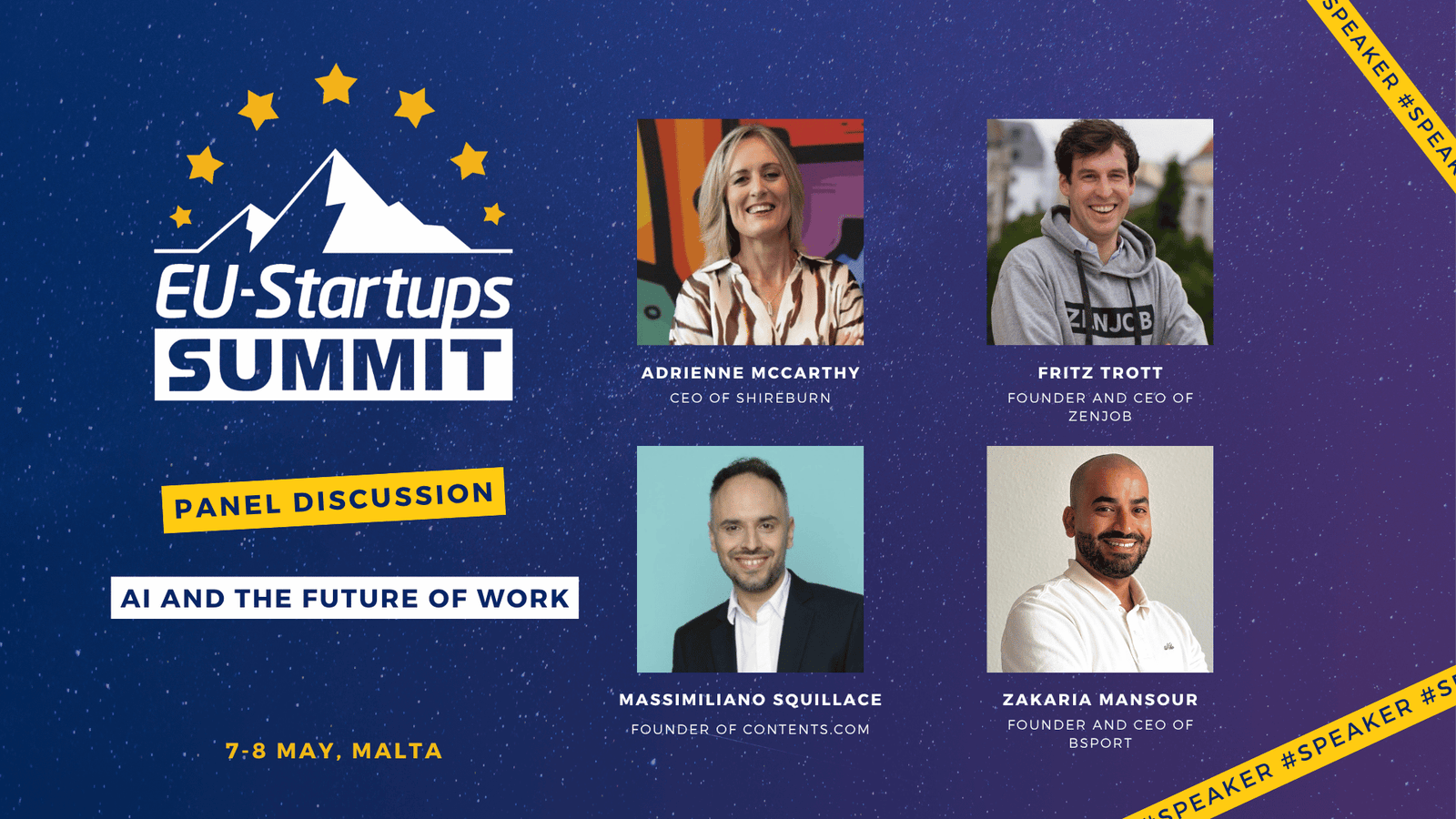 Meet the speakers joining the “AI and the Future of Work” panel at the EU-Startups Summit 2026!