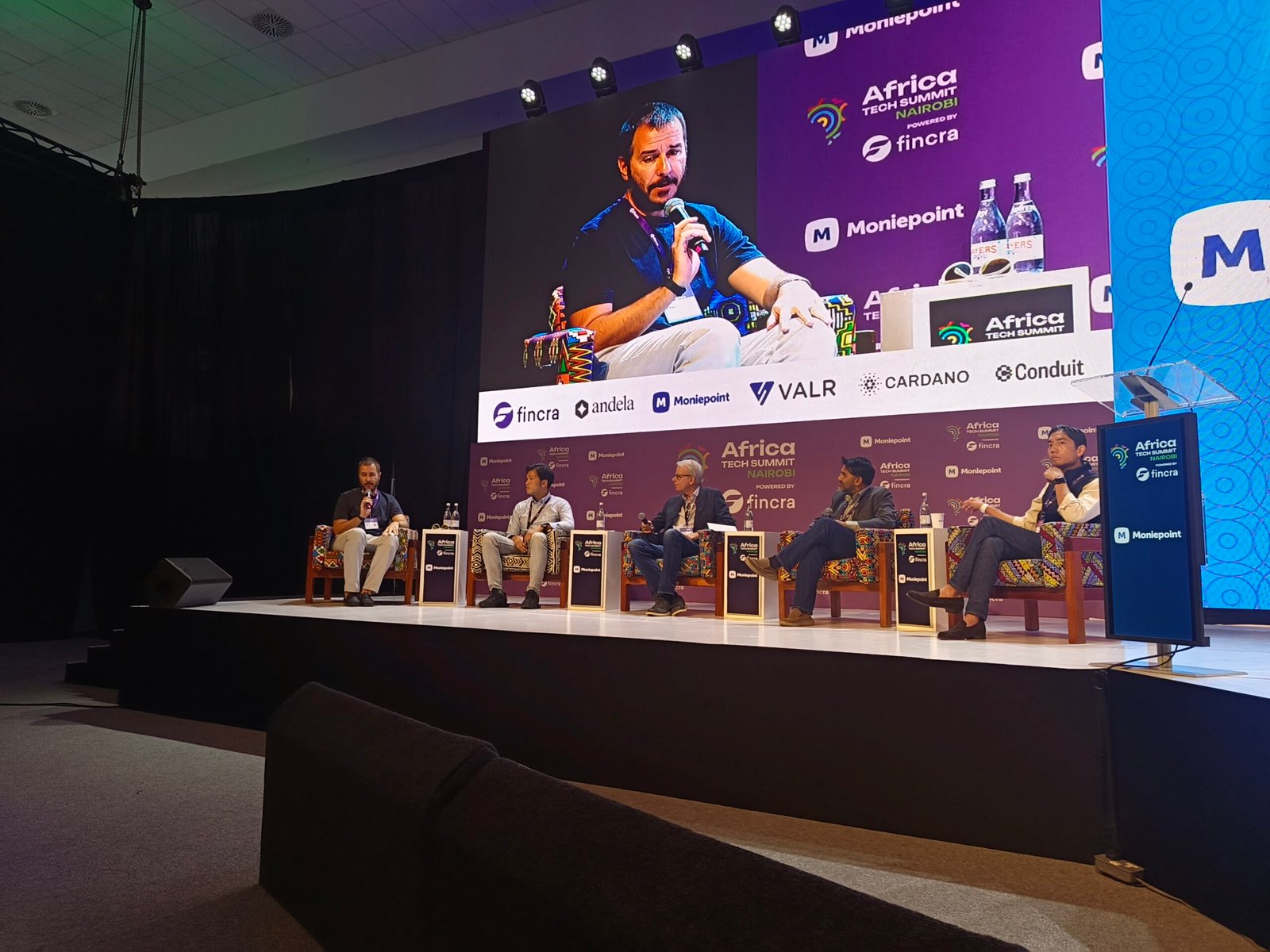 Panelists at the Africa Tech Summit discuss Japan’s growing involvement in Africa’s venture ecosystem, featuring Riki Yamauchi and Steve Beck of Novastar Ventures, Jit Bhattacharya of BasiGo, Jason Carmichael of Tibu Health, and Aito Kasahara of Sumitomo Corporation.