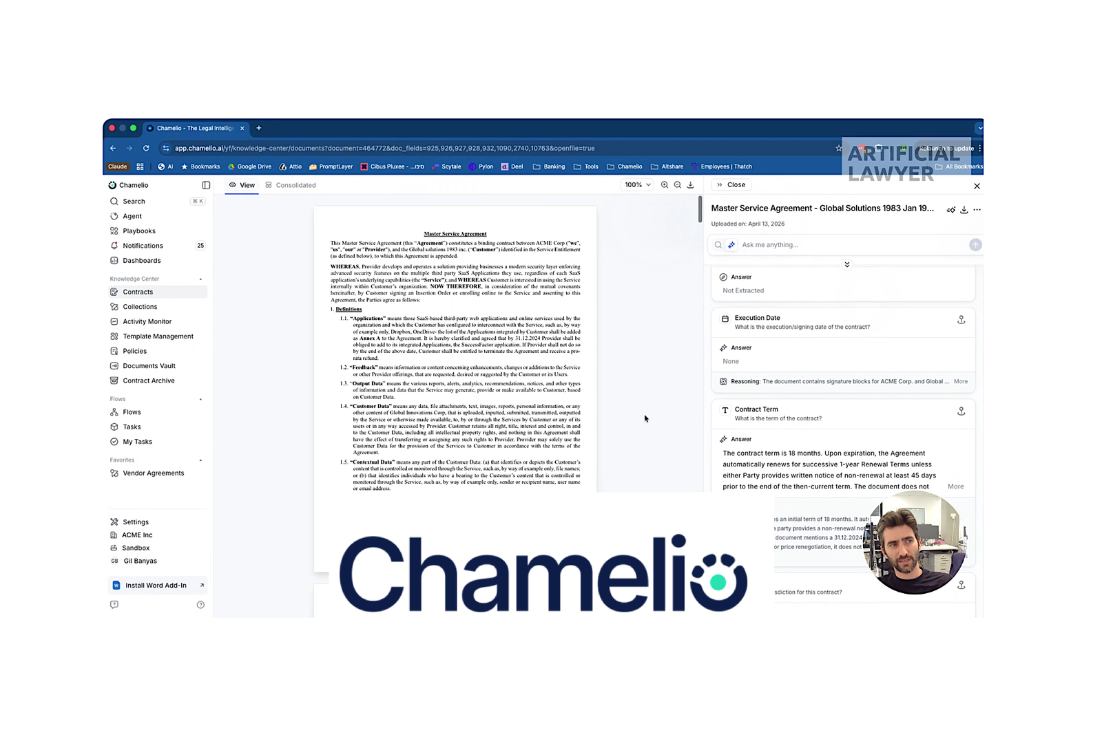 Chamelio – New Agentic Features For Inhouse Teams – Artificial Lawyer