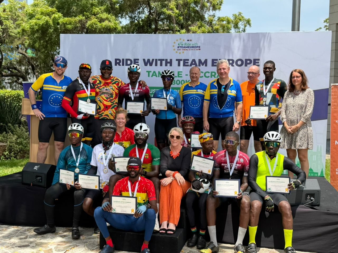 'Ride With Team Europe' 800km cycling relay successfully ends in Accra