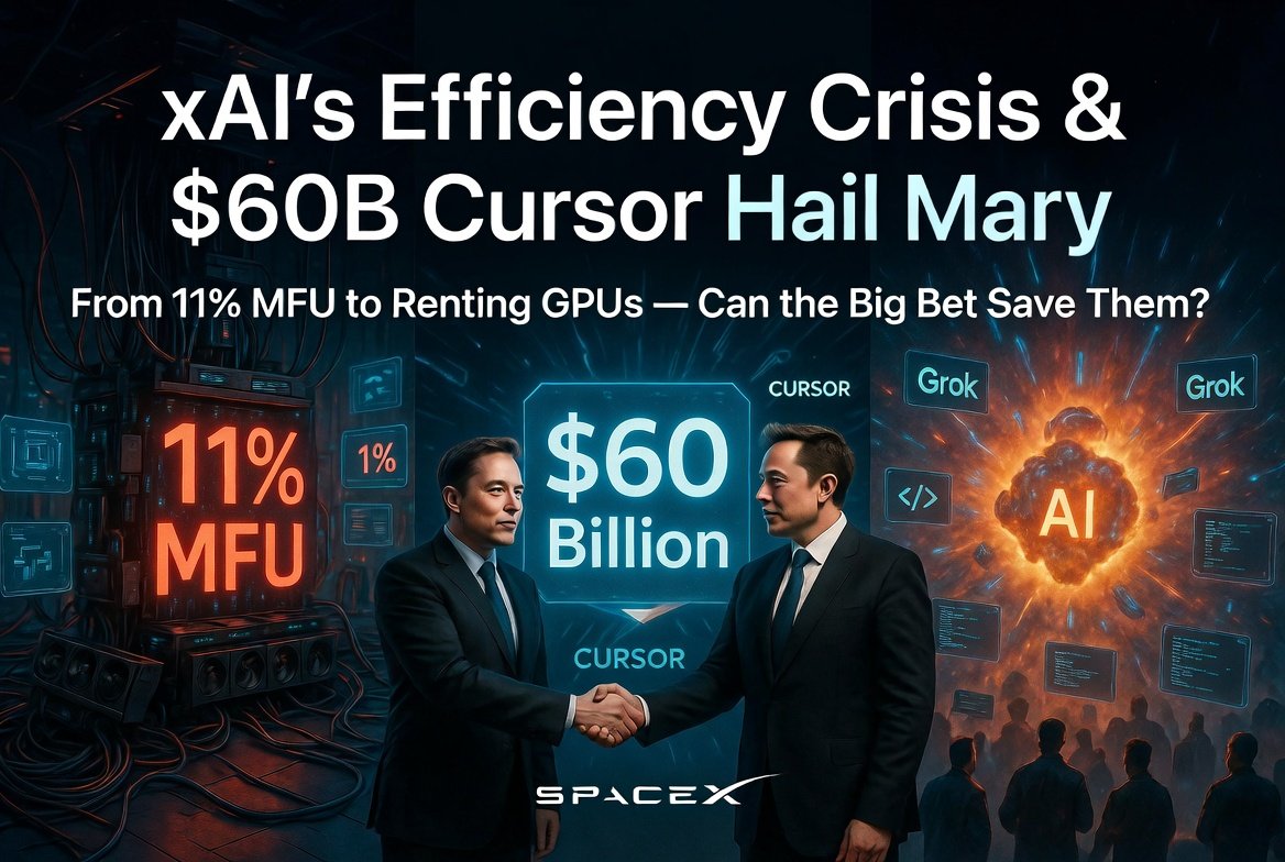 xAI’s Efficiency Crisis: 11% MFU, a Founder Exodus, and a $60 Billion Hail Mary on Cursor