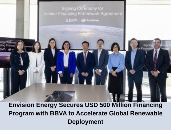 Envision Energy Secures USD 500 Million Financing Pact With BBVA - Europe