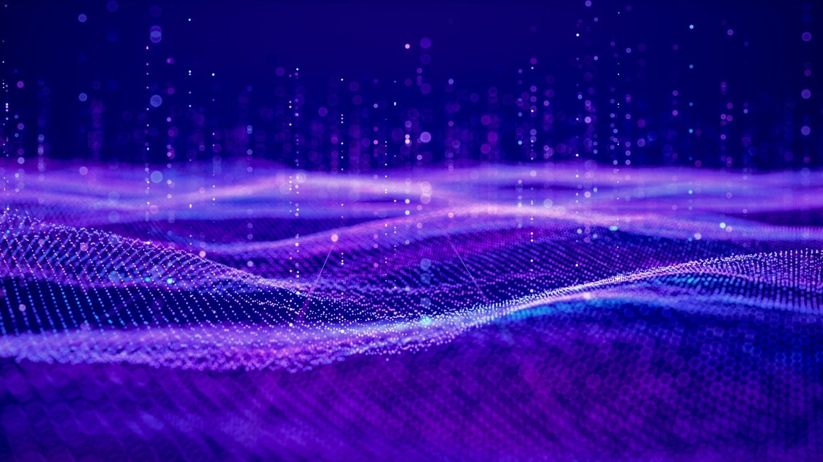 Futuristic Data Stream with Glowing Particles Abstract Technology Background