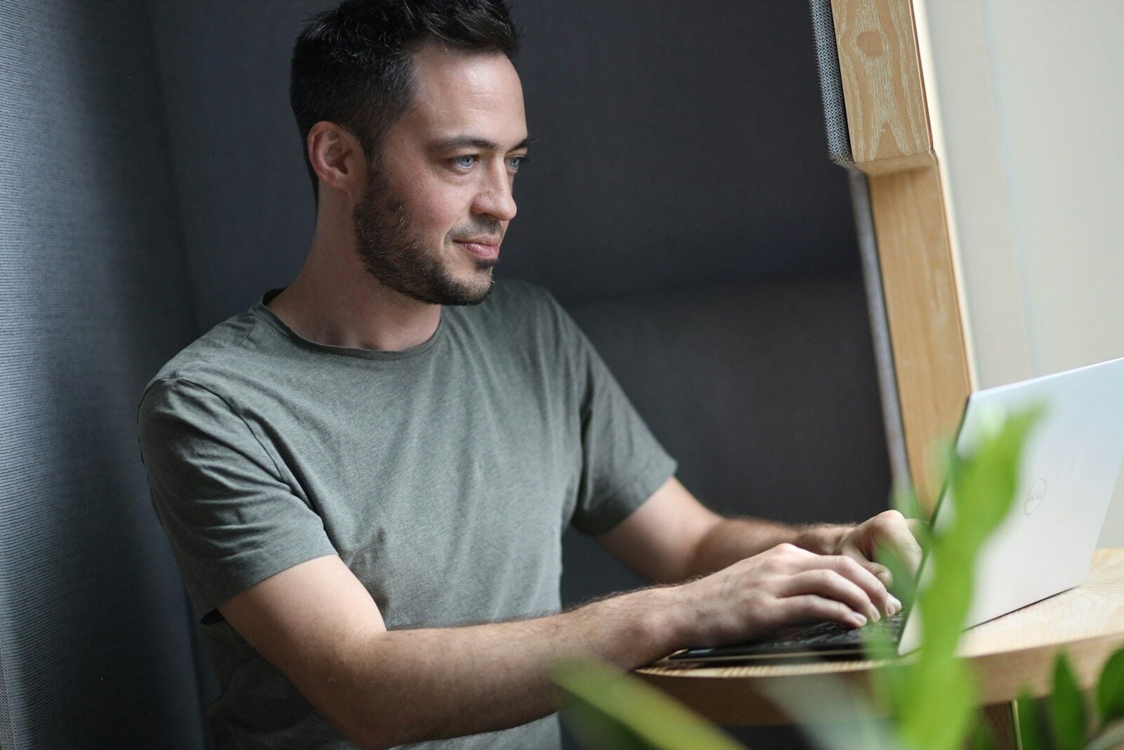 a man using a laptop