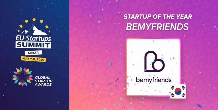 Be My Friends was selected as the "Startup of the Year" at the EU-Startups Summit 2026 held in Malta. Provided by Be My Friends