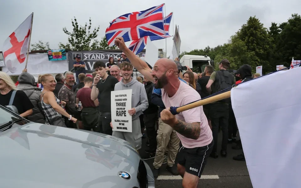 Migrant hotel protests spread across Britain