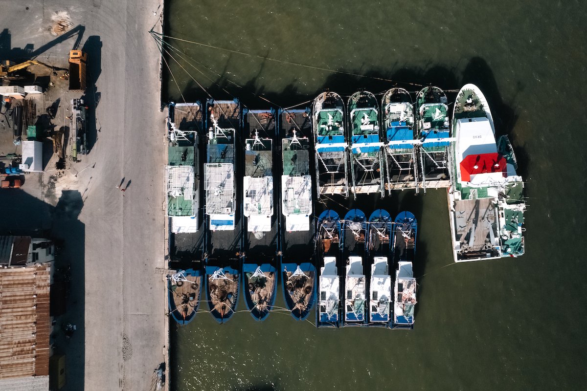 Tuna vessels moored in the main harbor of Mahajanga, north of Madagascar.