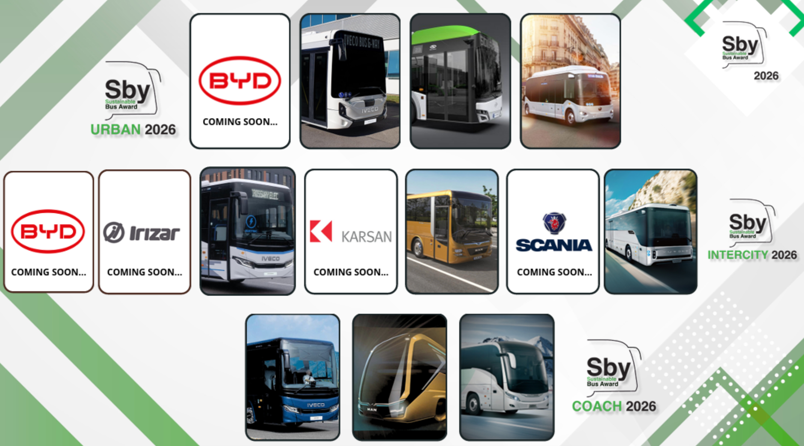 Sustainable Bus Awards 2026: 14 finalists announced, winners to be revealed at Busworld Europe in Brussels