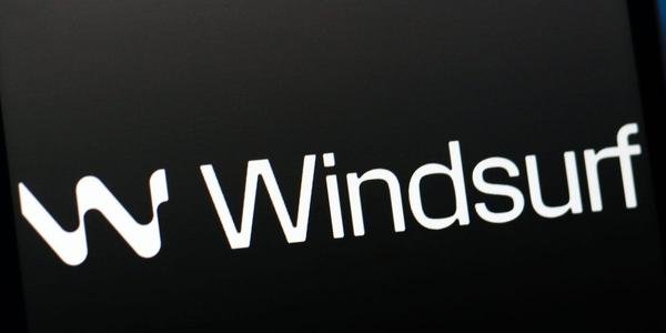 Windsurf logo displayed on a phone screen.