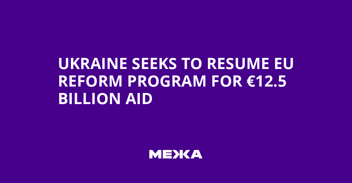 Ukraine Seeks to Resume EU Reform Program for €12.5 Billion Aid