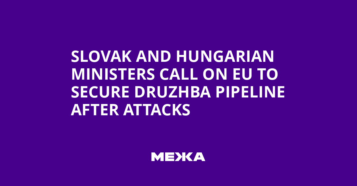 Slovak and Hungarian Ministers Call on EU to Secure Druzhba Pipeline After Attacks