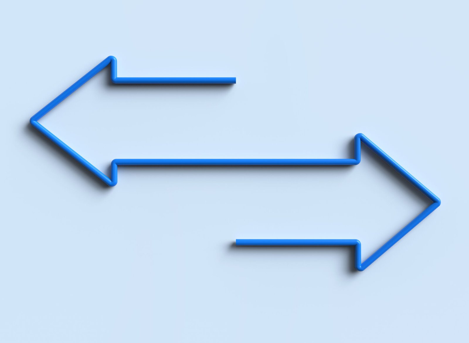 Arrows in opposite directions