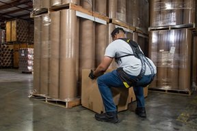 HeroWear’s Apex 2 exosuit features elastic bands in the suit that serve as an extra set of back muscles to assist workers who lift and bend repetitively, reducing strain by 20-40%, according to the company.