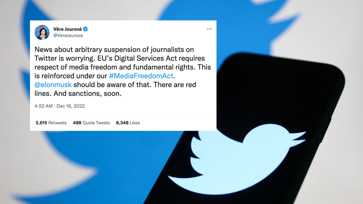 Elon Musk's Twitter to face EU sanctions for 'arbitrary suspension of journalists'