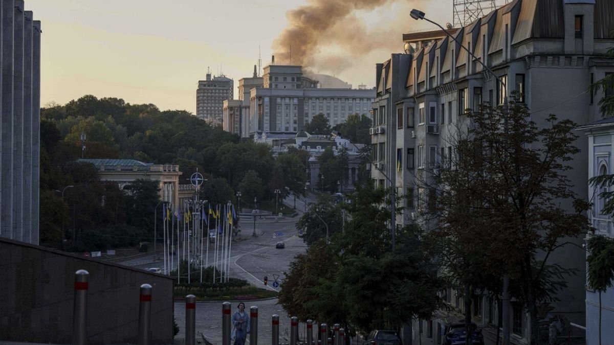 Ukraine's main governmental building on fire as Russia launches 823 attacks over Ukraine