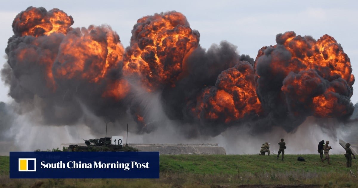 Nato chief says downing Russian drones with costly missiles ‘not sustainable’