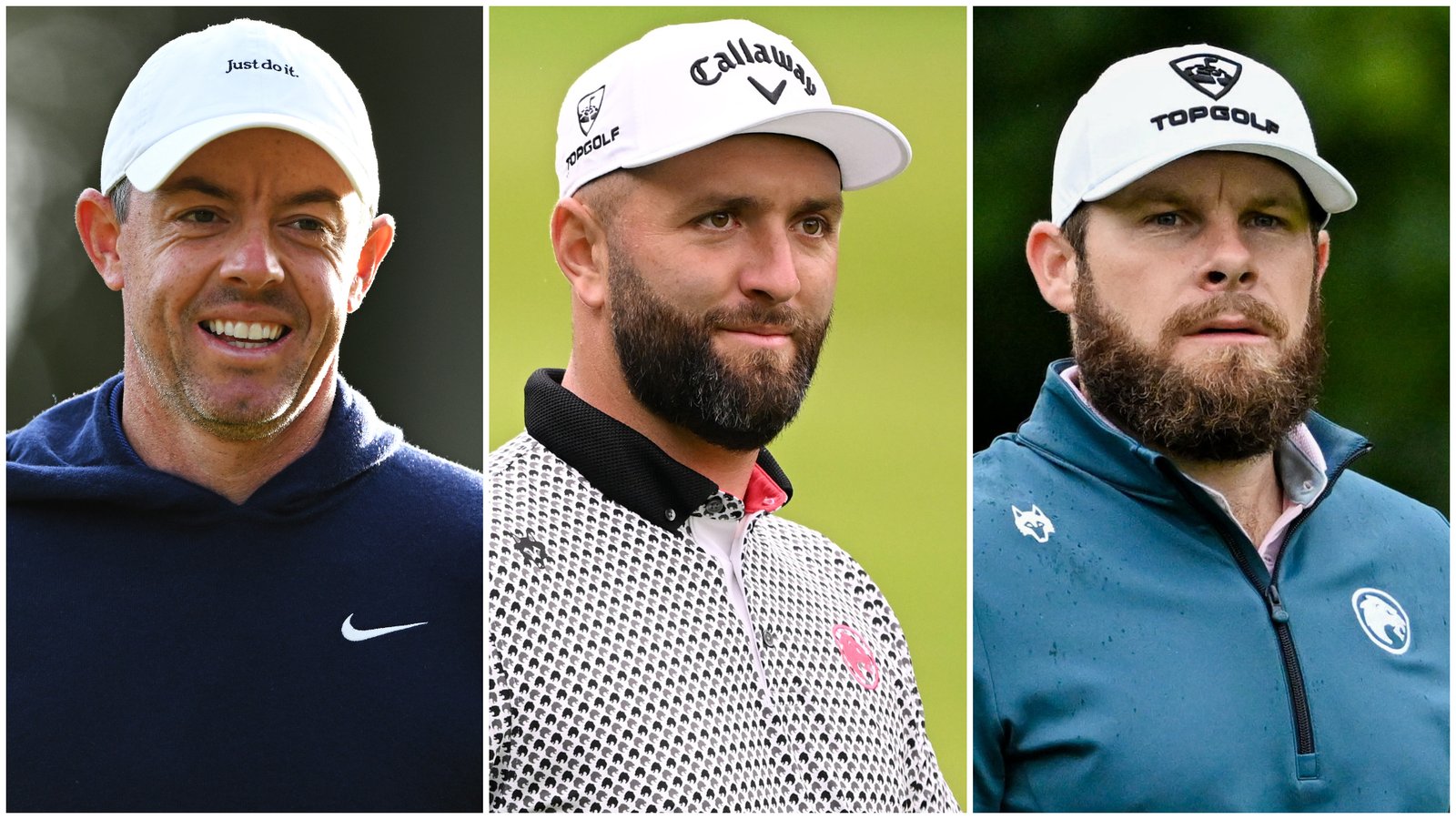 Rory McIlroy, Jon Rahm and Tyrrell Hatton