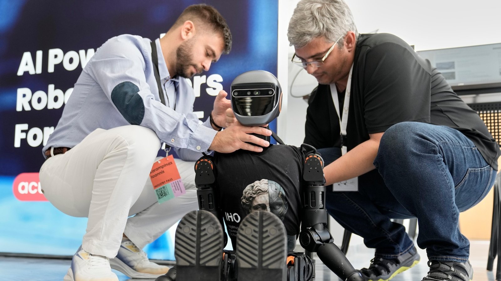 Humanoid robots showcase skills at Ancient Olympia. But they're on a long road to catch up to AI