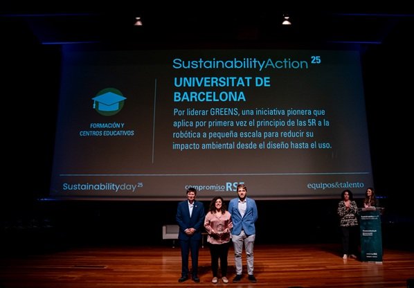 Sustainability Day 2025 awards the GREENS project, which aims to reduce the environmental impact of small-scale robotics - Current events