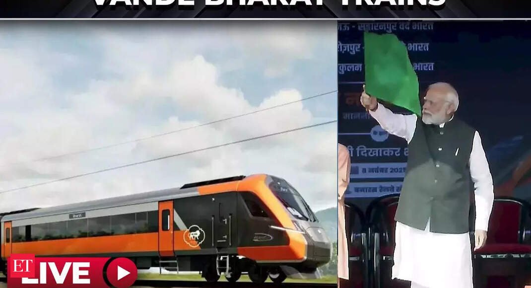 PM Modi flags off 4 new Vande Bharat Express trains | Tourism & economy | LIVE - The Economic Times Video